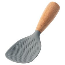 Herramienta de cocina Cuchara de arroz de silicona con mango de madera para servir fácilmente S