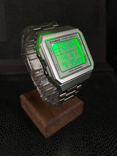 Reloj Retro Digital Hora Mundial - Retroiluminación Verde | Acero Inoxidable | Nuevo