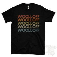 CAMISETA WOOLLOFF ESTILO RETRO REPETIDO Hombre y Mujer Novedad Genial Nombre Regalo
