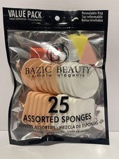 PACK DE 25 ESPONJAS DE MAQUILLAJE BAZIC BEAUTY SURTIDO VALOR
