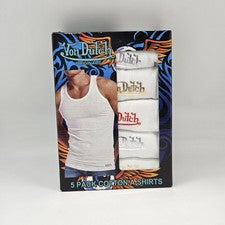 Paquete de 5 Camisas Acanaladas DE HOLANDESAS Blanco Premium Algodón Logo A Camisas Conjunto Para Hombre M L