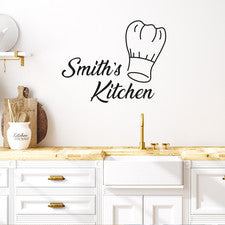 Pegatina de pared personalizada de chef - Calcomanía de cocina personalizada decoración del hogar para amantes de la com