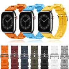 Correa deportiva de silicona H 44/41/45/42/46/49 mm para Apple Watch 11 10 9 8 7 6 SE