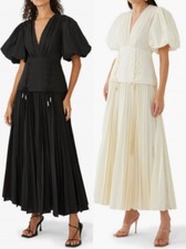 Nuevo vestido con cordones cuello en V color liso informal de moda para mujer