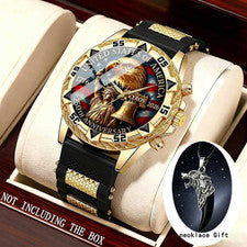 Reloj Patriótico Hombre USA 250 Aniversario Bandera Americana y Estatua de la Libertad Regalo