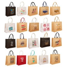 Bolso de Compras Grande de Arpillera de Yute Eco-Reutilizable Bolso de Regalo Bolso de Almuerzo
