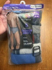 Paquete de 5 calzoncillos ropa interior de moda Fruit of the Loom para hombre 2XL sin etiquetas NUEVO