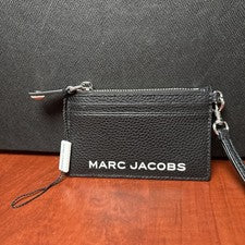 Cartera Muñequera Marc Jacobs Cuero Guijarro Mujer Negra Nueva Con Etiquetas (1553)
