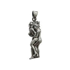 Colgante pareja desnuda de plata de ley 925 de 6,4 gramos
