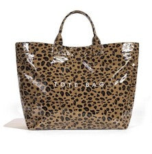 Bolso de Mano Lushandy PVC Para Mujer Bolso de Plástico Cartera Estampado Animal Letras Grandes