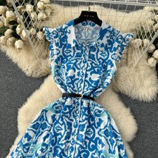 Maxi vestido de pasarela para mujer sin mangas con volantes de un solo pecho cintura alta