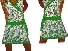 Sexy Miss Mujer Verano Cruzado Look Mini Vestido Camiseta Flor 34/36/38 Verde