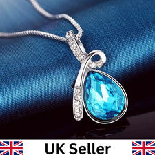 Collar de cadena colgante de gota de agua ángel de plata de ley 925 para mujer joyas regalo