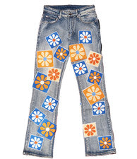 PANTALONES DE MEZCLILLA APILADOS CON FLORES DE CHENILLA Watson para hombre, estilo # WTSN021, talla 30,