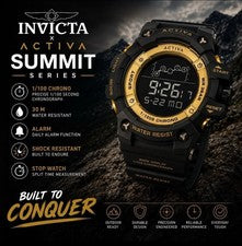 NUEVO - Invicta Activa ACW8082-008 SERIE Summit oro negro 50 mm DIGITAL