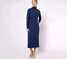 Vestido midi tejido azul jersey tejido control abdomen talla XL con control fino para mujer
