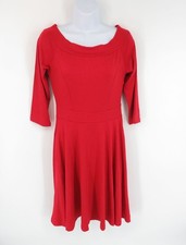 Vestido Oxiuly Moda Para Mujer Rojo Manga 3/4 Línea A Pequeño Nuevo con Etiquetas