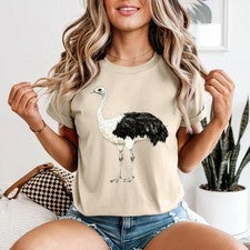 Camiseta De Colección Avestruz Para Mujer Linda Amante de los Animales Pájaros Divertida Regalo de Cumpleaños