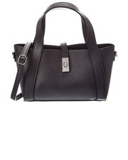 Bolso italiano de cuero Gaia con asa superior para mujer negro