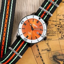 44MM ADDIESDIVE Cuarzo Buzo Reloj Deportivo Hombre Nylon Impermeable Luminoso NUEVO