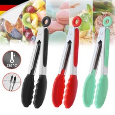 3x Alicates para barbacoa Alicates para carne Antiadherente Silicona Flexible Apto para lavavajillas 27 cm