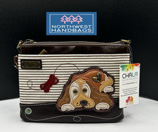 MINI BOLSO BANDOLERA PERRO COCKER SPANIEL DORADO MARRÓN RAYAS CHALA