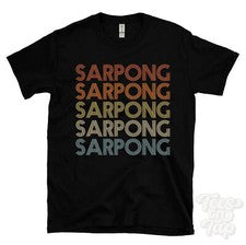 CAMISETA ESTILO RETRO REPETIDO SARPONG Hombre y Mujer Novedad Genial Nombre Regalo