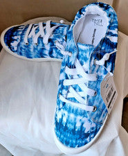 Zapatilla deportiva Time And Tru azul tie dye espuma viscoelástica espalda crujiente informal tallas 8W-10