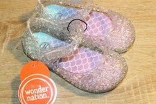 NUEVO Zapatos Wonder Nation de gelatina brillante transparentes para niñas pequeñas