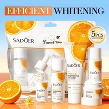 Juegos de cuidado de la piel con vitamina C SADOER limpiador facial tónico crema facial suero loción