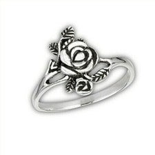 Anillo rosa plata de ley