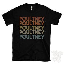 CAMISETA POULTNEY ESTILO RETRO REPETIDO Hombre y Mujer Novedad Genial Nombre Regalo