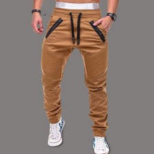Pantalones túnica texturizados a rayas de moda deportivos elásticos a la moda a amarre informales para hombre