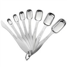 Cocina Precisión Fiable 8 Piezas Acero Inoxidable Cuchara Medidora Colección
