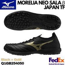 Zapatos de Fútbol Sala MIZUNO MORELIA NEO SALA β JAPÓN TF Negro/Dorado Q1GB254050 2025 ¡NUEVOS!
