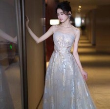 Vestido de noche para mujer empalme sin mangas falda larga calce ajustado temperamento elegante