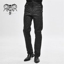 Pantalón Largo Gótico Elegante Para Hombre Simple Jacquard Informal Gótico De Colección