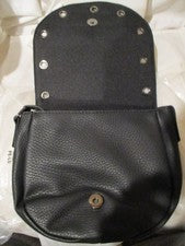 Bolso Bandolera AVON Grommet Saddle con Correa Ajustable 23" Negro 1 Cremallera Interior 2 Deslizables