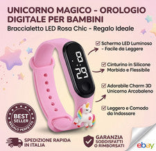 Orologio Elettronico A LED Con Unicorno bambina rosa Digitale Sportivo