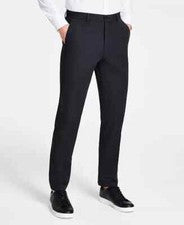 $98. Pantalones de rendimiento Michael Kors para hombre calce clásico algodón elástico negros 42W 32L