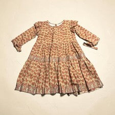 Victoria Dunn, Vestido Mujer XS, Rosa Tostada y Polvorienta, Diseño Floral. Nuevo