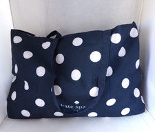 Nuevo sin etiquetas Auténtico Bolso de Mano KATE SPADE NEW YORK Azul Marino, Blanco Para Mujer Grande