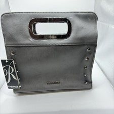 Bandolera/cartera de mano Rampage gris de cuero con tachuelas imitación cuero para mujer nueva