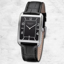 Regent Cuero Reloj de los Hombres Pulsera Cuarzo Negro Pulsera de Cuero URF1264