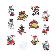12 piezas calcomanías de pared de Navidad reutilizables de colores surtidos de PVC para decoración del hogar