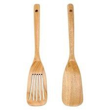 Utensilios de cocina de madera, 2 piezas cucharas y espátula de madera para cocinar4671