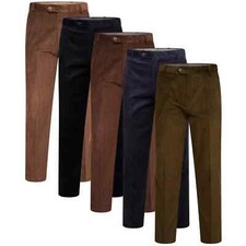Pantalón informal formal con cordón de pana de algodón para hombre con bolsillos pantalón inteligente 30-48"