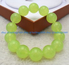 6/8/10/12/14mm Natürlich Grün Peridot Runde Edelstein Elastisch Armband 7.5"