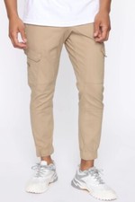 Jogger cargo Fashion Nova para hombre || Lookin’ Flames - caqui talla mediana