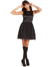 Vestido negro Kensie para mujer acampanado sin mangas cuello redondo XS